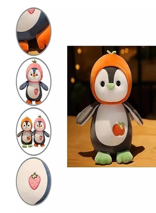 Fun4you Penguin Soft Toy | Cute Plush Stuffed Animal with Strawberry Hat | Huggable Cuddly Toy for Kids Boys & Girls Room Décor Soft Toy | Washable Plush Toy (30 cm) - Image 5